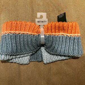 Wild Fable Orange and Blue Knit Infinity Scarf